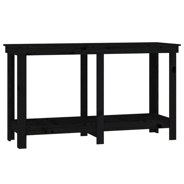 vidaXL Banc de lucru, negru, 140x50x80 cm, lemn masiv pin