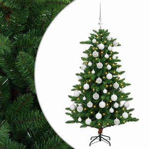 vidaXL Brad de Crăciun artificial cu globuri 120 cm 150 LED-uri
