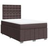 vidaXL Pat box spring cu saltea, maro &icirc;nchis, 120x200 cm, textil