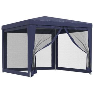 vidaXL Cort de petrecere cu 4 pereți din plasă, albastru, 3x3 m, HDPE