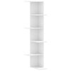 vidaXL Raft colțar perete alb 36,5x36,5x140 cm lemn prelucrat