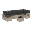 vidaXL Set mobilier de grădină cu perne, 8 piese gri deschis poliratan