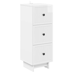 vidaXL Dulap cu sertare Alb foarte lucios 33 x 34,5 x 90 cm
