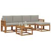 vidaXL Set de canapele de exterior 6 pcs Gri natural și deschis