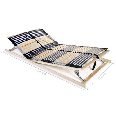 vidaXL Bază de pat cu șipci, 42 șipci, 7 zone, 120 x 200 cm