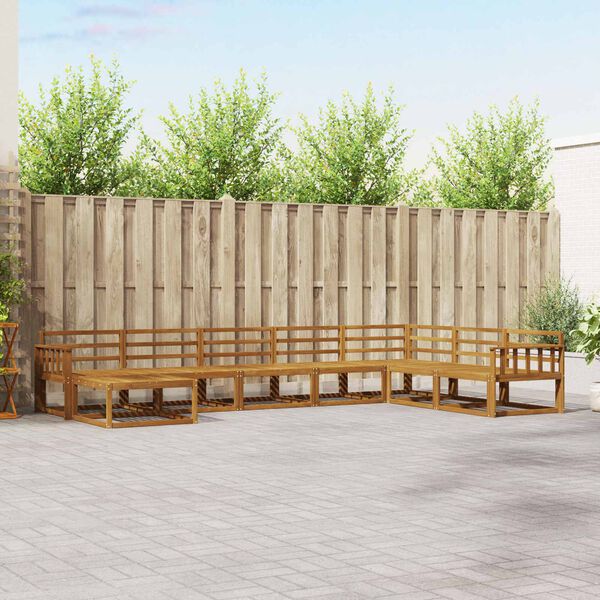 vidaXL Set de canapele de exterior 8 pcs natural Lemn Solid de Acacia