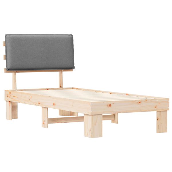 vidaXL Cadru de pat cu tăblie tapițată Gri deschis 80 x 200 cm