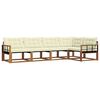 vidaXL Set de canapele de exterior 5 buc. Natural și Crem
