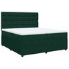vidaXL Pat box spring cu saltea, verde &icirc;nchis, 200x200 cm, catifea