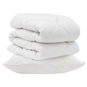 vidaXL Pilotă cu pernă 2 pcs Alb Microfibră