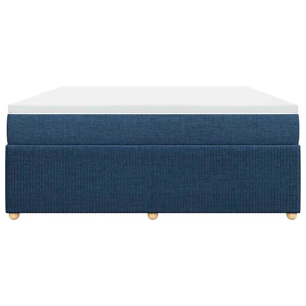 vidaXL Pat box spring cu saltea, albastru, 180x200 cm, material textil