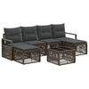 vidaXL Set de canapele pentru grădină 7 pcs Gri poliratan