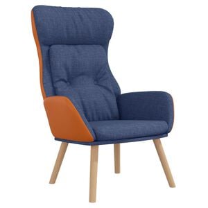 vidaXL Scaun de relaxare, albastru, textil și PVC