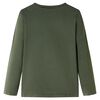 Tricou pentru copii cu m&acirc;neci lungi, kaki, 128