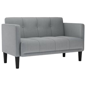 vidaXL Canapea loveseat, gri deschis, 111 cm, textil