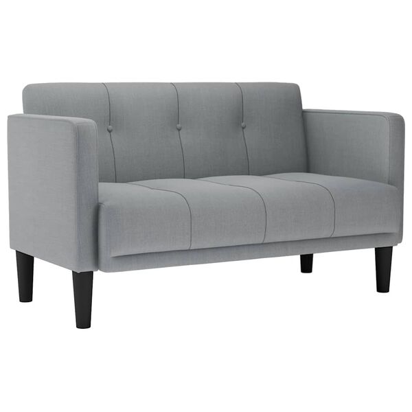 vidaXL Canapea loveseat, gri deschis, 111 cm, textil