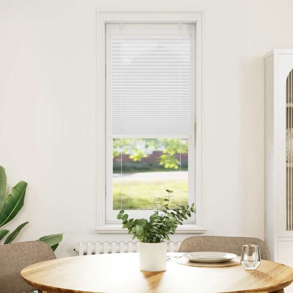 vidaXL Jaluzea plisată alb 40x150 cm Lățime țesătură 39,4cm poliester