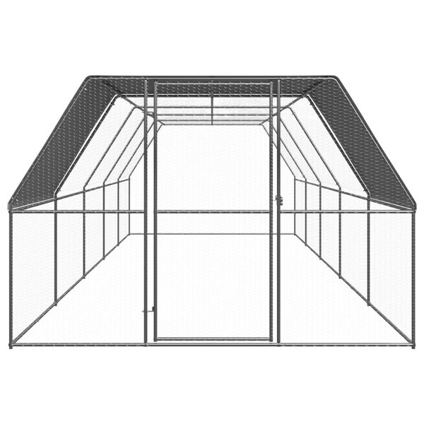 vidaXL Coteț de păsări pentru exterior, 3x10x2 m, oțel zincat