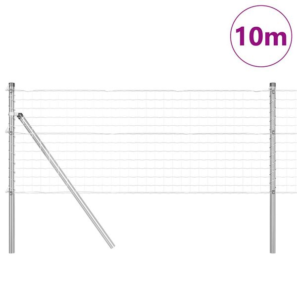 vidaXL Gard cu St&acirc;lp Argintiu 0,8 x 10 m Oțel și PVC