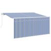 vidaXL Copertină retractabilă Albastru și Alb 300 x 200 cm