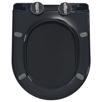 vidaXL Capac WC cu închidere silențioasă, eliberare rapidă, negru