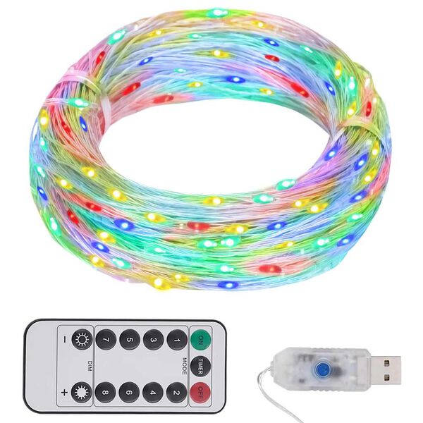vidaXL Instalaţie cu 300 LED-uri, multicolor, 30 m