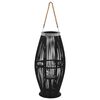 vidaXL Suport de lum&acirc;nări suspendat tip felinar, negru, 60 cm, bambus