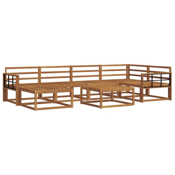 vidaXL Set de canapele de exterior 7 pcs natural Lemn Solid de Acacia