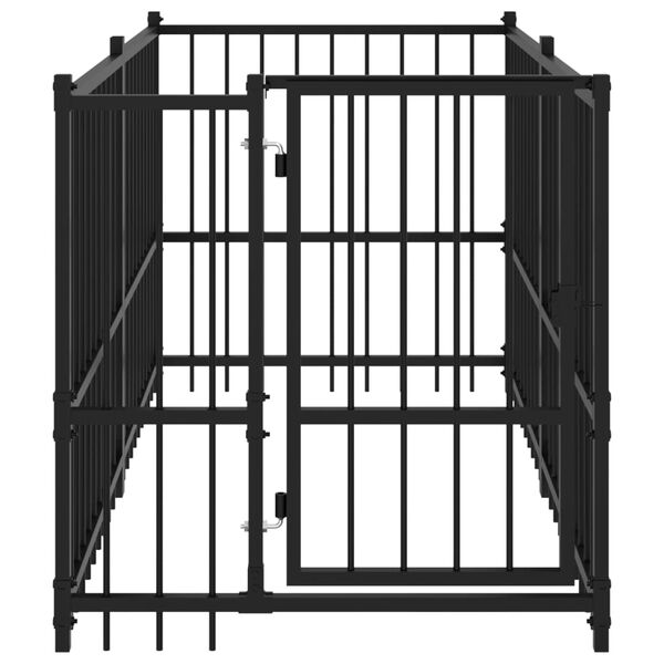vidaXL Padoc pentru c&acirc;ini, negru, 193,5x97x100 cm, oțel