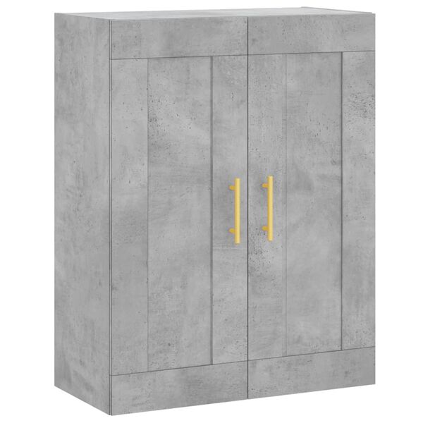vidaXL Dulap pe perete, gri beton, 69,5x34x90 cm, lemn prelucrat