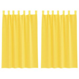 vidaXL Perdele Voile cu Bucle 2 buc Galben 140x175 cm