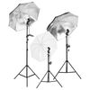 vidaXL Kit studio foto cu set de lumini, fundal și reflector