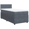 vidaXL Pat box spring cu saltea, gri &icirc;nchis, 80x200 cm, catifea