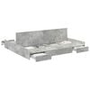 vidaXL Cadru de pat cu depozitare cu sertar Gri din beton 200 x 200 cm