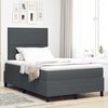 vidaXL Pat cu arcuri cu headboard Gri &icirc;nchis și alb 120 x 200 cm