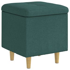vidaXL Ottoman cu Depozitare Verde &icirc;nchis 40 x 40 x 45 cm țesătură