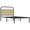 vidaXL Cadru de pat fără saltea 107x203 cm Lemn derivat stejar Sonoma