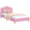 vidaXL Cadru de pat pentru copii cu spătar Roz 90 x 200 cm Țesătură