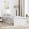 vidaXL Cadru de pat cu headboard Alb 90 x 200 cm Lemn de pin masiv