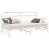vidaXL Cadru de pat de zi Alb 90 x 200 cm Oțel vopsit electrostatic