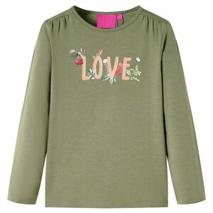 Tricou pentru copii cu m&acirc;neci lungi, kaki, 104