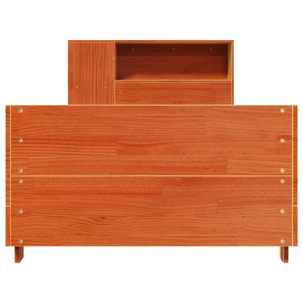 vidaXL Cadru pat fără saltea, maro ceruit, 75x190 cm, lemn masiv pin