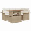 vidaXL Set de canapele pentru grădină cu pernă 5 pcs bej și crem