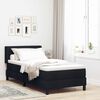 vidaXL Pat cu arcuri cu headboard Manual Negru 200 x 80 cm țesătură
