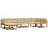 vidaXL Set de canapele de exterior 7 buc. Natural și Bej