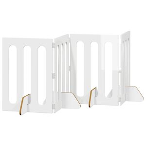 vidaXL Țarc pliabil pentru animale de companie 4 pcs Alb Lucios