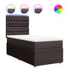 vidaXL Pat box spring cu saltea, maro &icirc;nchis, 100x200 cm, textil