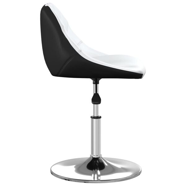 vidaXL Scaun de bucătărie, alb și negru, piele ecologică