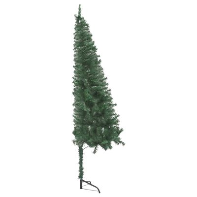 vidaXL Set pom Crăciun artificial pe colț LED&globuri verde 240 cm PVC