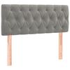 vidaXL Pat box spring cu saltea, gri deschis, 100x200 cm, catifea